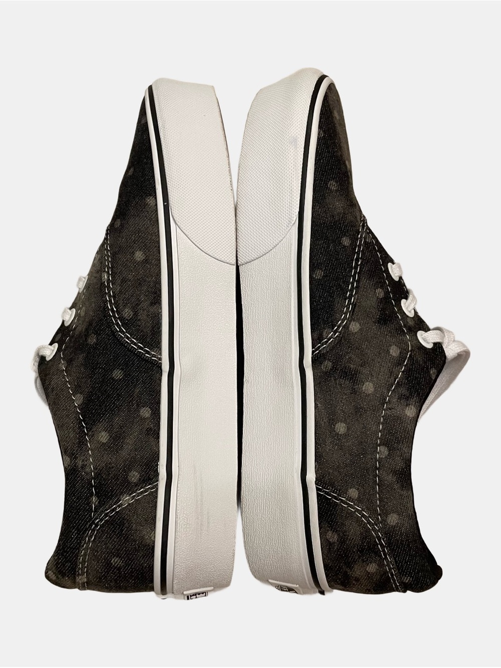 VANS Doheny Platform Black Denim Dots Sneakers Womens Size 9 Shoes 721356